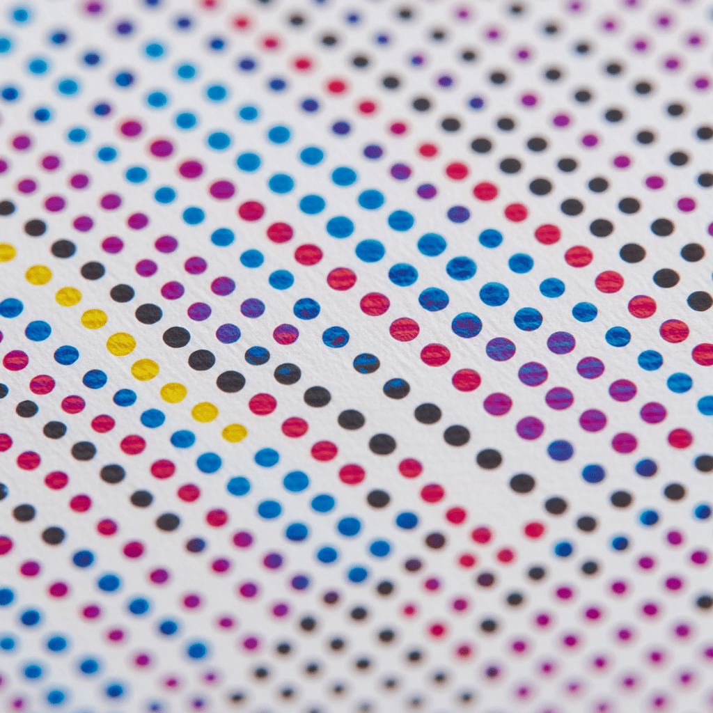 Zoom sur une trame d'impression numérique via RIP